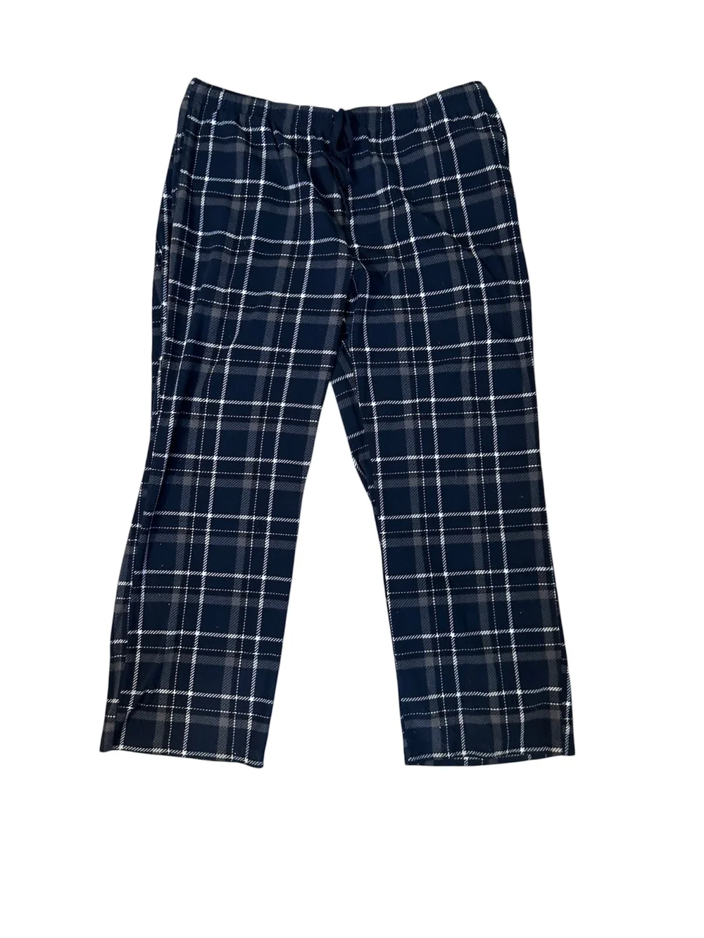 croft & barrow Navy and White Plaid Jogger Pants